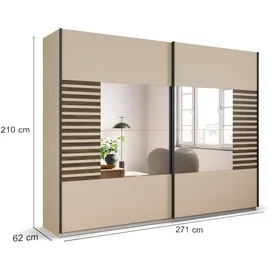 Rauch Schwebetürenschrank BAREA 271 x 210 x 62 cm Beige