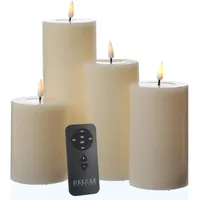 Deluxe Homeart MIA LED Kerzenset 4 Größen beige