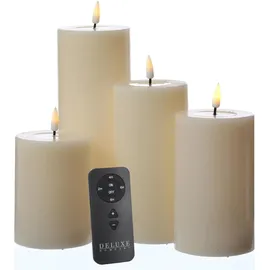 Deluxe Homeart MIA LED Kerzenset 4 Größen beige