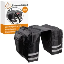Preiswert & Gut Fahrradtasche Gepäckträger Doppel 46L schwarz