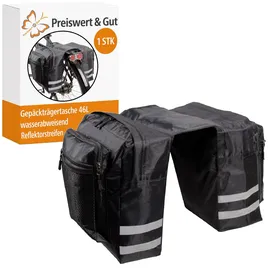Preiswert & Gut Fahrradtasche Gepäckträger Doppel 46L schwarz
