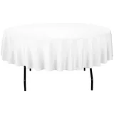 Gee Di Moda Tischdecke – 177,8 cm runde Tischdecken für runde Tischdecke aus weißem waschbarem Polyester – ideal für Buffet-Tische, Partys, Urlaubsessen und mehr
