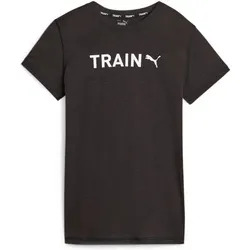 PUMA Damen Shirt WOMEN S GRAPHIC TEE TRAIN, PUMA BLACK-Q3 GRAPHIC, XS