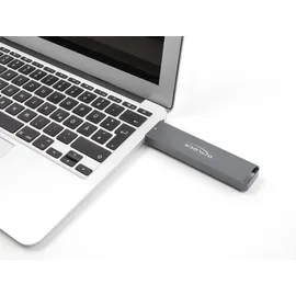 DeLock Externes Gehäuse für M.2 NVMe PCIe SSD oder SATA SSD mit USB 10 Gbps Typ-A-Stecker - M.2 Festplattengehäuse, Grau
