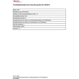 Neff BX16IB Backofen-Set B1DCA0AK0 + T46SBE1L0