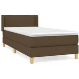 vidaXL Boxspringbett mit Matratze Dunkelbraun 100x200 cm Stoff