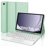 JADEMALL Galaxy Tab A9 Plus Hülle mit Tastatur - Abnehmbar Tastatur Schutzhülle mit Pencil Halter für Samsung Galaxy Tab A9+ 2023 SM-X210/X215/X216 11 Zoll, QWERTZ Deutsches