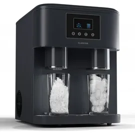 Klarstein Eiswürfelmaschine für Zuhause Camping Gastro, Schnelle Mini-Eiswürfelmaschine Klein, Profi Eismaschine für Crushed Eis, Große & Kleine Eiswürfel,