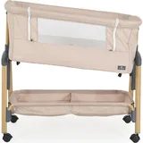 Cangaroo Beistellbett Adoro, verstellbar, Matratze, Moskitonetz, Räder beige