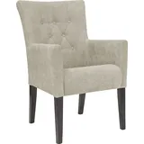 Home Affaire "King", beige (creme, wenge), B:60cm H:92cm T:65cm, Polyester, Stühle, Esszimmerstuhl mit Knopfheftung
