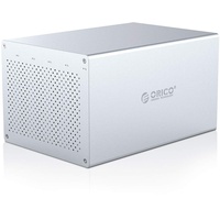 ORICO 5 Bay RAID Aluminium Festplatten Dockingstation USB C für 16 TB 2,5 Zoll oder 3,5 Zoll SATA HDD, Schraubmontage, Unterstützung RAID 0/1/3/5/10/JBOD/Clear (WS500RC3)