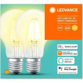 LEDVANCE SMART+ standard 60W/827 klar filament E27 Bluetooth | 2 pak