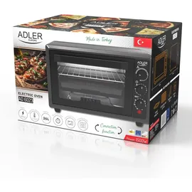 Adler AD 6023 Backofen 26l Umluft Timer Backblech Schwarz