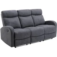 vente-unique Vente-unique-Relaxsofa 3-Sitzer - Stoff - Grau - Evelyn