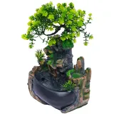 Brunnen Wasserfall, Fabelhaftes Ornament, Zimmerbrunnen aus Hochwertiges Harz und Kunststoff, Zimmerspringbrunnen 20 * 15 * 28cm Landschaft, Entspannter Natürliche Atmosphäre