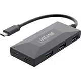 InLine InLine® USB 3.2 Gen.1 Hub, USB-C zu 2 Port Typ-C und 3 Port USB-A, ohne PSU - Schwarz