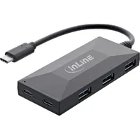 InLine InLine® USB 3.2 Gen.1 Hub, USB-C zu 2 Port Typ-C und 3 Port USB-A, ohne PSU - Schwarz