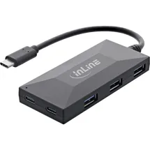 InLine InLine® USB 3.2 Gen.1 Hub, USB-C zu 2 Port Typ-C und 3 Port USB-A, ohne PSU - Schwarz