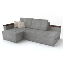VitaliSpa Sofa Form Ecksofa mit Schlaffunktion 240 cm Grau
