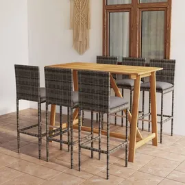 vidaXL Gartenbar-Set 7-tlg. Grau