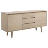 Actona AC Design Furniture Anrichte, Eiche/Furnier, 2 Türen, 2 Einlegeböden, 3 Schubladen, 150 cm,
