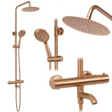 REA Duschgarnitur mit Thermostat Rea Lungo brushed copper - Kupfer