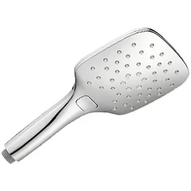 ASW Duschkopf Handbrause eckig 12cm, 3 Strahlarten, vollverchomt mit Knopfumstellung