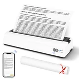 GuKKK Mobiler Drucker A4 für Unterwegs, Drucker Thermodrucker A4 Wireless Bluetooth Handy Printer, Bluetooth Thermodrucker Unterstützt A4 Thermopapier im 210 x 297 mm, Kompatibel mit iOS & Android (B)