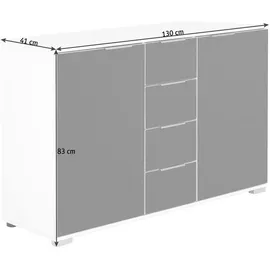 deinbett Kombikommde Easy Plus C ¦ weiß ¦ Maße (cm): B: 130 H: 83 T: 41.0