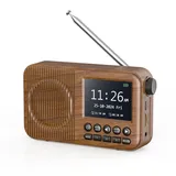 Arafuna DAB Radio, DAB Plus Radio mit 2,4" Farbdisplay, FM Radio mit Bluetooth, Küchenradio mit 60 Voreinstellungen, MicroSD/TF/AUX Anschluss, Dual Wecker, Schlaf-Timer, wiederaufladbar