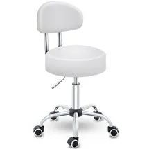 TRESKO Rollhocker Kunstleder Weiß