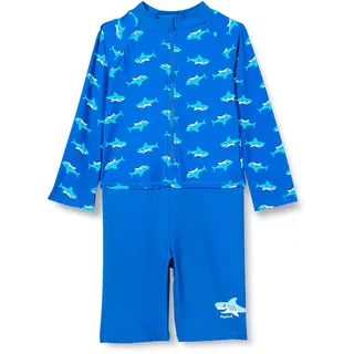 Playshoes UV-Schutz Einteiler Unisex Kinder Badeanzug Schwimmanzug Badebekleidung, Hai Langarm, 74/80