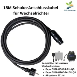 Schuko-Anschlusskabel 5M /10M /15M für APsystems EZ1-M & Deye SUN-M80G4-EU-Q0