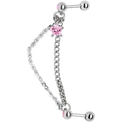 Dehnschnecke ADELIA ́S "Piercing  Ohrpiercing", Damen, rosa, Chirurgiestahl, modisch, Piercings, zwei Punkt Piercing
