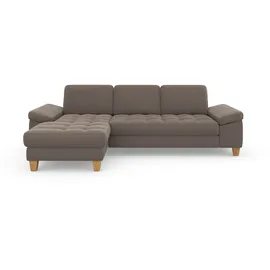 sit&more Ecksofa SIT & MORE "Westham L-Form", grau (taupe), B:275cm H:88cm T:172cm, 90% Polyester 10% Polyamid, Sofas, Ecksofa, mit Recamiere, mit oder ohne Bettfunktion, Bettkasten, Füße Eiche