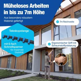 NTG Reinigungsset Teleskop Waschbürste Blau