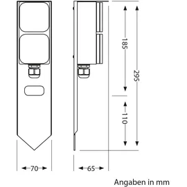 ledscom.de Steckdosensäule PIWI Edelstahl 30 cm 2 St.