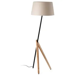 treedwood, stehlampe aus holz mit weißem lampenschirm, faro barcelona