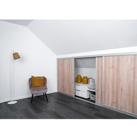 Room Plaza Easy Doing Schiebetür-Bau-Set Kniestock  (Buche Naturwuchs, Profilfarbe: Silber)