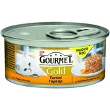 Gourmet Gold Pasteten mit Gemüse feucht Katzen mit Huhn und Karotten, 85 g