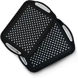 Rutschfeste Knietabletts, 2er-pack Mit Griffen, Ideal Zum Frühstücken, Kochen Und Abendessen Im Bett. Spülmaschinenfeste Kunststofftabletts, Schwarz.