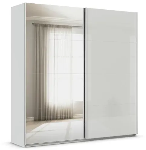 rauch ORANGE Schwebetürenschrank Quadra 225 x 229 cm Glas Seidengrau