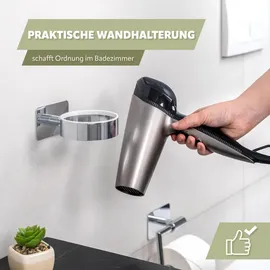 bremermann Bad-Serie LUCENTE TAPE - Haartrocknerhalter, Chrom, Metall, 10x6x14.5 cm, Freizeit, Wellness, Körperpflege, Kosmetik