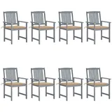 furnicato Gartenstuhl 61 x 57 x 92 cm grau 8 St.
