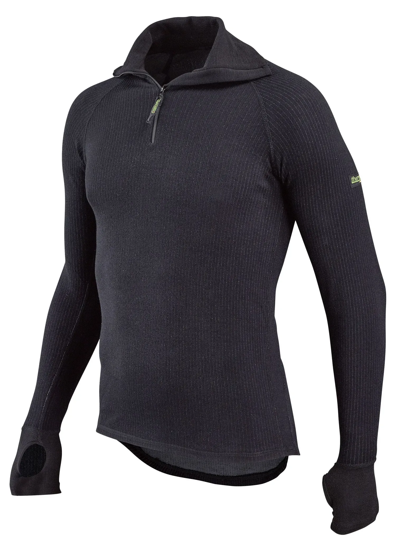Thermo Function Rollkragen-Hemd mit Reißverschluss TS 200, schwarz, L