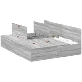 vidaXL Aufbewahrungsbettgestell 140 x 200 cm Grau