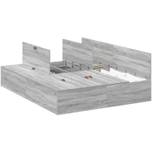 vidaXL Aufbewahrungsbettgestell 140 x 200 cm Grau