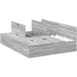 vidaXL Aufbewahrungsbettgestell 140 x 200 cm Grau