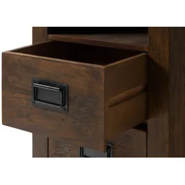 MASSIVMOEBEL24.DE Schreibtisch Mango 140x80x76 braun lackiert RAILWAY #461