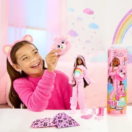 Mattel Barbie Cutie Reveal Glücksbärchis-Reihe mit Accessoires und Hurrabärchi-Kostüm, 10 Überraschungen